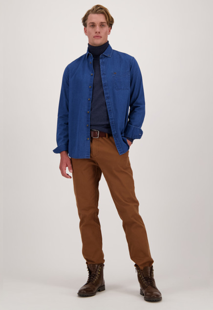 Casual in blauw en bruin